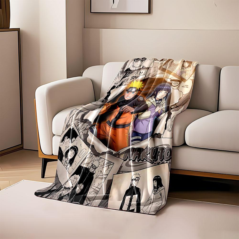 

Two main characters emerge dramatically through torn manga-style panels. for all seasons blanket lunch break throw gift 80cm x 120cm