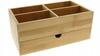 Bamboo Box Organizer Container For Nail Polishes And Cosmetics With 4 Compartments