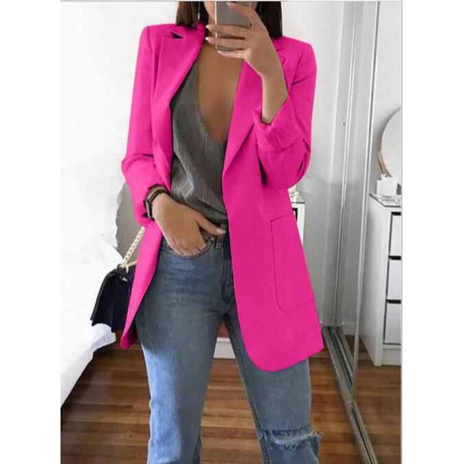 Fashion Casual Suit Polo Neck Slim Fit Cardigan Temperament Women's  Coat Spring and Autumn