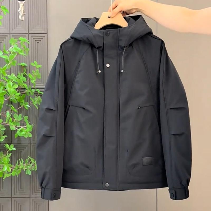Men's Hooded Cotton Windbreaker Jacket - Casual, Versatile, Handsome Workwear for Youth