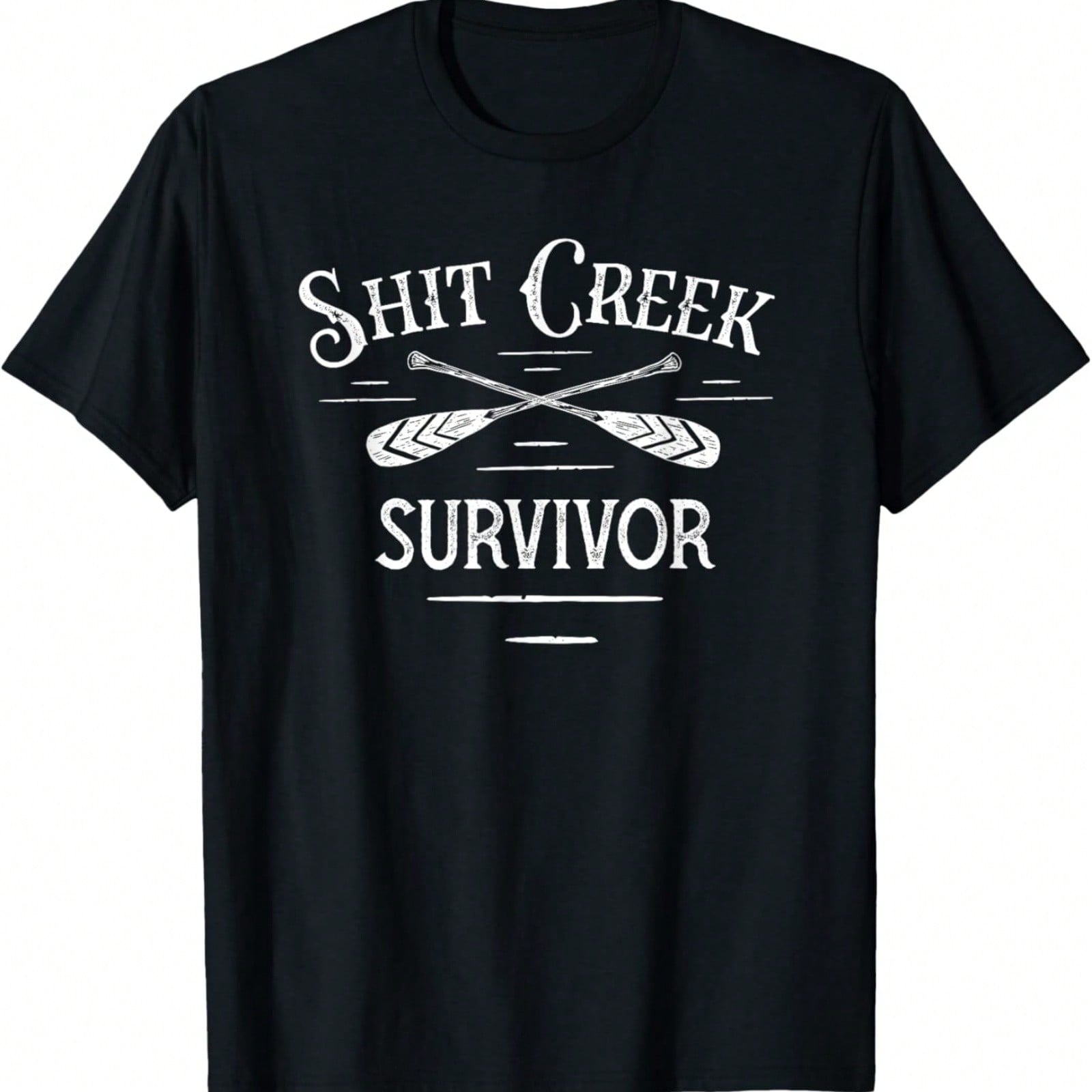 Creek Survivor Funny T-Shirt - Unisex-Adults, Black, Small, Short Sleeve S разноцветный