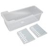 Refrigerator Organizer Bin Clear Storage Bin with 2 Divided Compartments for Kitchen Cabinet OfficeS: 40x16x14.1cm