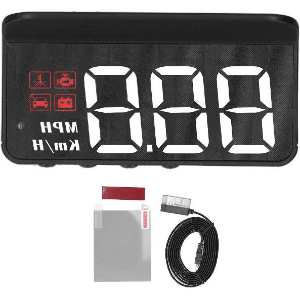 Car, HUD Display Windshield Projector Multi‑Function Gauge Warning Alarm Fatigue Driving Reminder