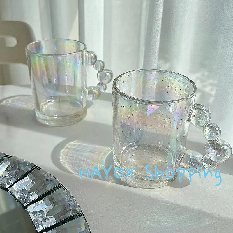 Creative Heat-Resistant Clear Glass Cup European Style Handle Mug for Coffee Latte Milk Cocktail Elegant Gift for Friends