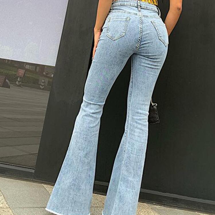 Flare Jeans Pants Women’s Vintage Denim Jeans Women High Waist Fashion Stretch Tall and Thin Trousers Streetwear Retro Jeans