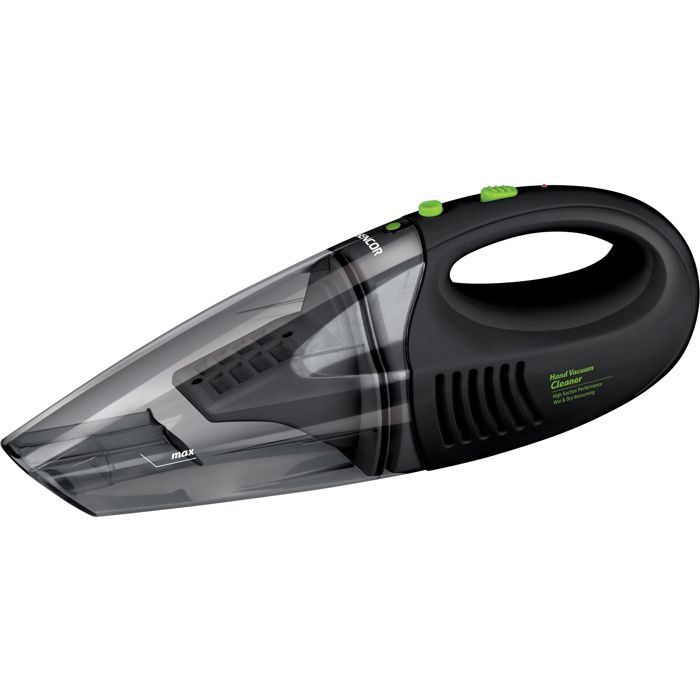 Draadloze handstofzuiger SENCOR SVC 190B - Droog&vochtig - Oplaadbare batterijen - 15 min batterijduur - Zwart