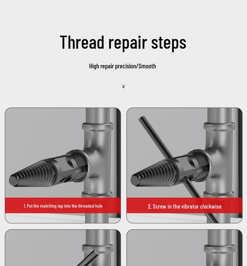 Doppelköpfiger Linksgewinde-Ausdreher für abgebrochene Wasserhahn- und Wasserrohrschrauben