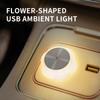 New Car USB Atmosphere Light Universal  wire-free LED car breathing light, mini decorative flower-shaped colorful night light