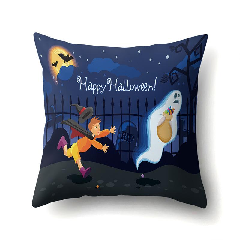 Halloween Pillow Cover Car Waist Pillow Pumpkin Sofa Cushion Cover Office Home Living Room Pillow Cover Premium