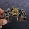 Ammonite Fossil Handmade Copper Wire Wrap Cuff Bangle Adjustable w3L58