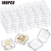 10/100pcs Mini Clear Plastic Jewelry Box Earring Storage Box Small Storage Containers Transparent Jewelry Holder for Necklas