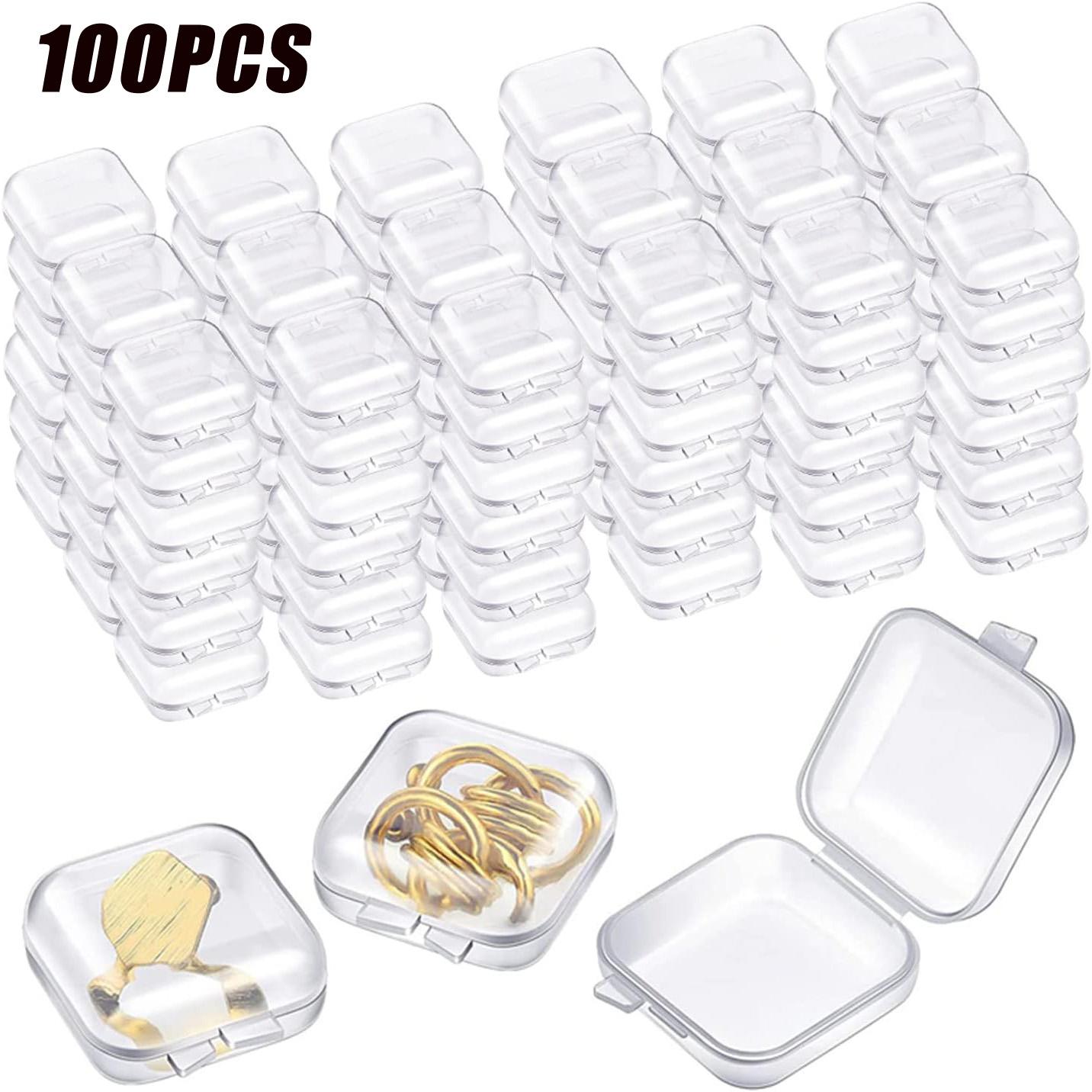 

10/100pcs Mini Clear Plastic Jewelry Box earring storage box Small Storage Containers Transparent Jewelry Holder for Necklaces 10pcs