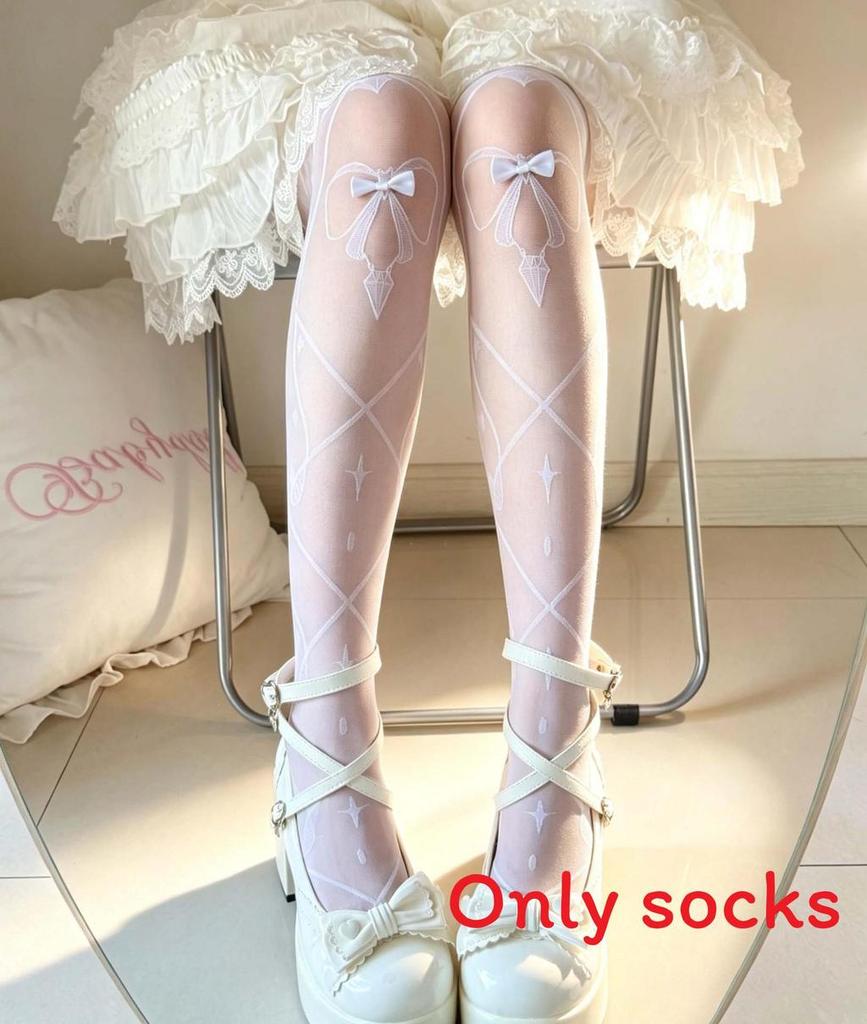 Lolita Overtheknee Stockings With Breathable Nylon Material For Teens