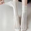 Sexy Women Socks Retro Lace Floral Mesh Lolita Cute Sock Thin Middle Tube Transparent Socks Girl Sweet Breathable Designer Socks
