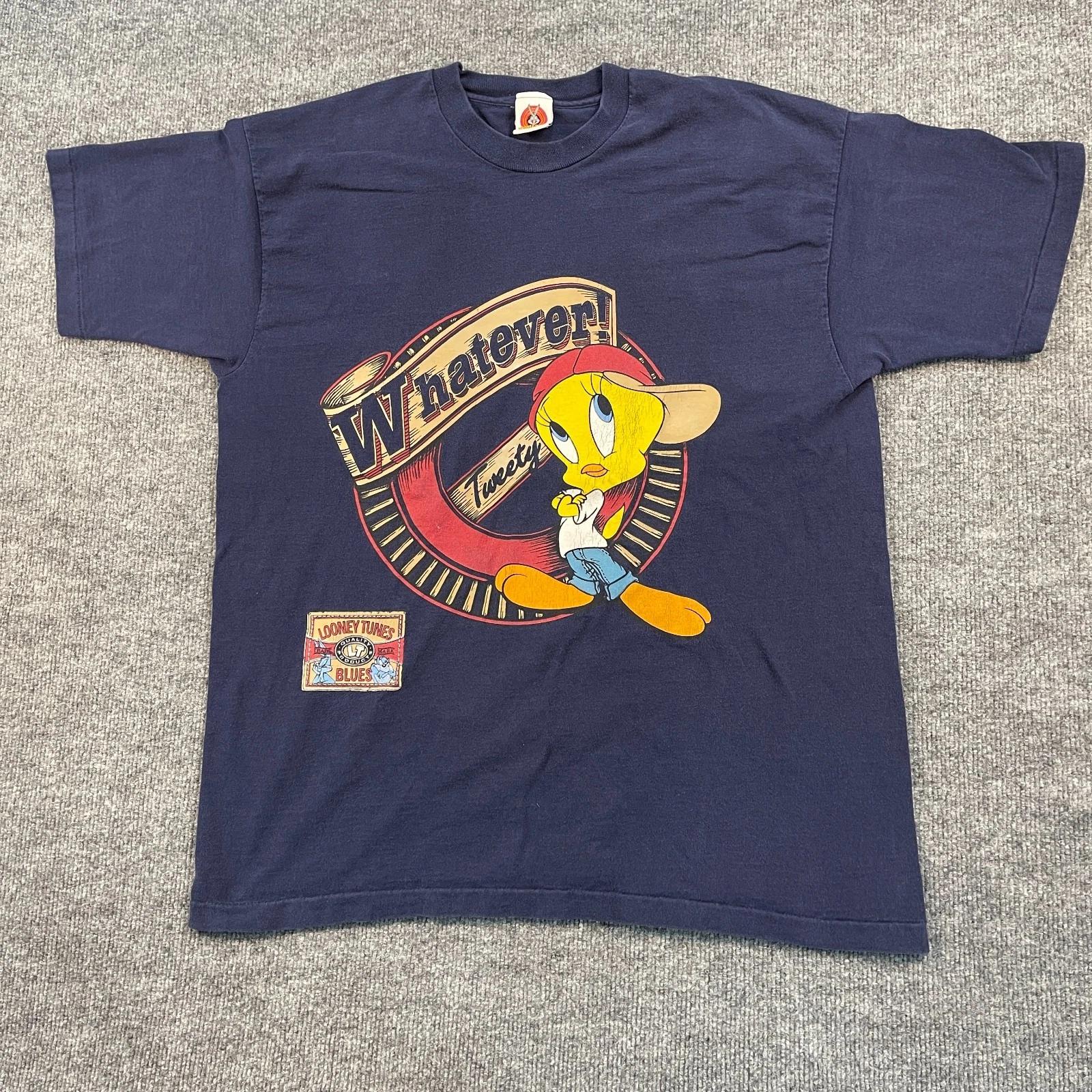 

Vintage 1997 Looney-Tunes Tweety Bird Whatever Shirt Large 22x29 Blue 3XL