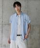 P.IN.O Sheer Texture Half Shirt - Blue