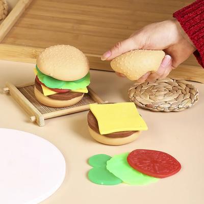 Creative Simulation Burger DIY Stress Relief Toys Funny Food Combo Set Squishy Pinch Squeeze Toy DIY Handmade Hamburger