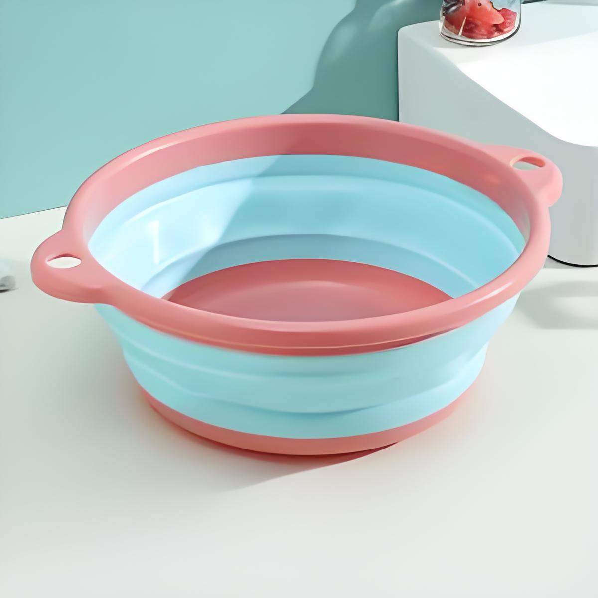 

Многофункциональная раковина, Удобное хранение, Пластиковый таз, Утолщенный, Прочный, Портативный и складной таз small розовый/синий