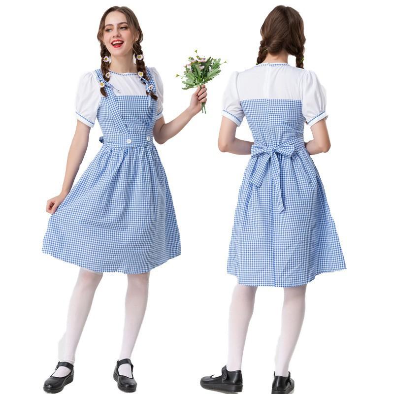 Halloween Der Zauberer von Oz Dorothy Cosplay blau kariertes Kleid Eltern-Kind-Outfit Bühnen-Theaterkostüm