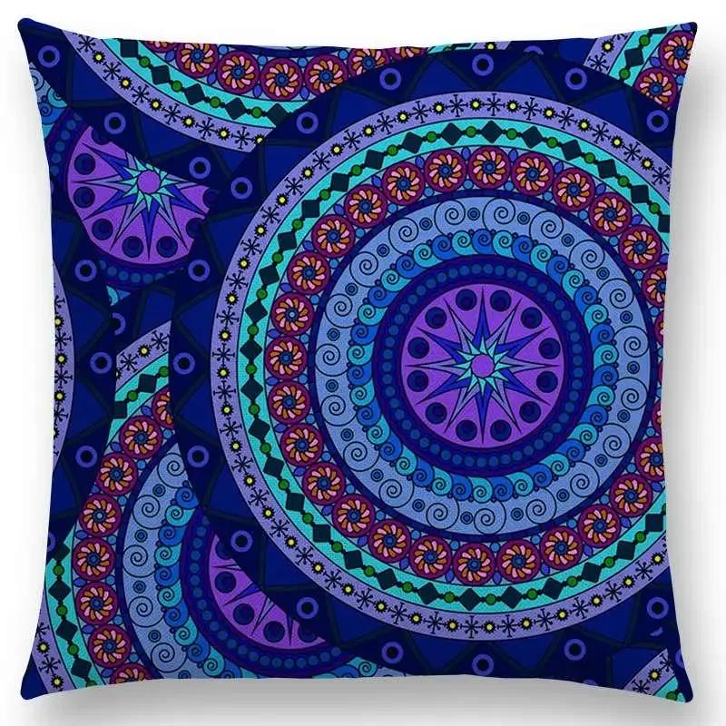 Hot Sale Bestselling African Animal Symbol Block Bohemian Geometric Floral Design Paisley Carnival Mandela Sofa Cushion 45*45cm