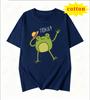 American Cartoon Tattered Frog Print Tshirt With Quirky Emotional Style Casual Short Sleeved Summer Top