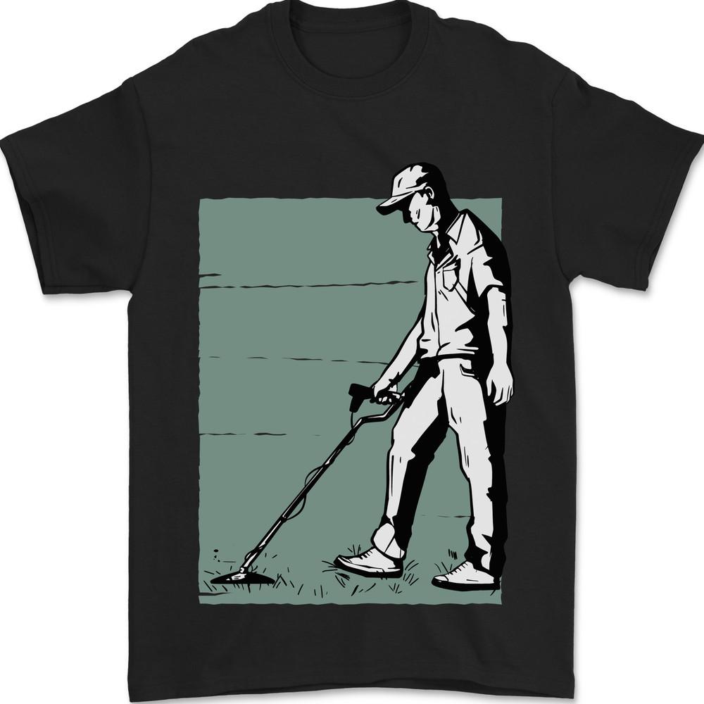 A Man Metal Detecting Detector Mens T-Shirt Cotton Unisex T-Shirt XXL
