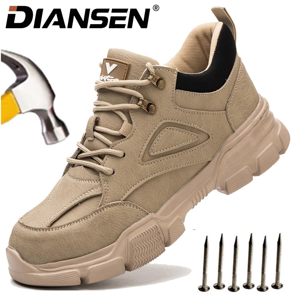 Soft Safety Shoes Steel Toe Boots for Men Water Resistant Work Sneakers Anti-Drop Anti-smash Anti-Puncture Comfortable Shoes