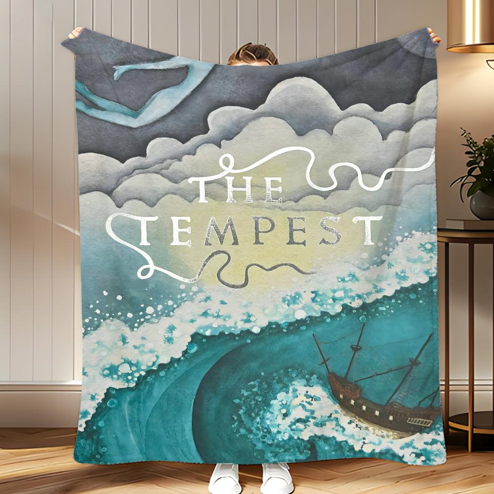 

literary work The Tempest Throw Soft Coral Fleece Blanket 310gsm Fluffy Warm Throw for Sofa Bed Couch Bedroom Decor 75x100cm
