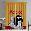 Mafaldas Blackout Curtain for Room 2 Panel Home Interior Curtains Tulle for Bedroom Halloween Decoration Shades Partition Living