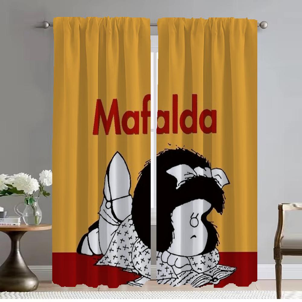 Mafaldas Blackout Curtain for Room 2 Panel Home Interior Curtains Tulle for Bedroom Halloween Decoration Shades Partition Living