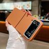 Leather Texture TPU Case For Samsung Galaxy Z Flip 6 5 4 3 5G Soft Folding Silicone Phone Cover For Samsung Z Flip6 Flip5 Flip4