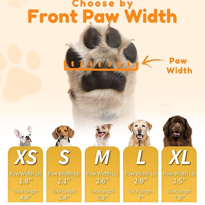 Dog Socks Outdoor Waterproof Dog Shoes Anti-Scratch Adjustable Band Knitted Socks Paw Protection Double-Sided Anti-Slip Dog Sock