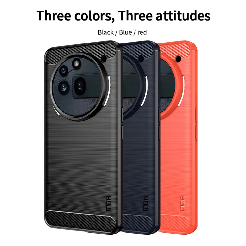 For Nothing Phone (3a) Pro Back Cover MOFI Brushed Texture Carbon Fiber Soft TPU Case