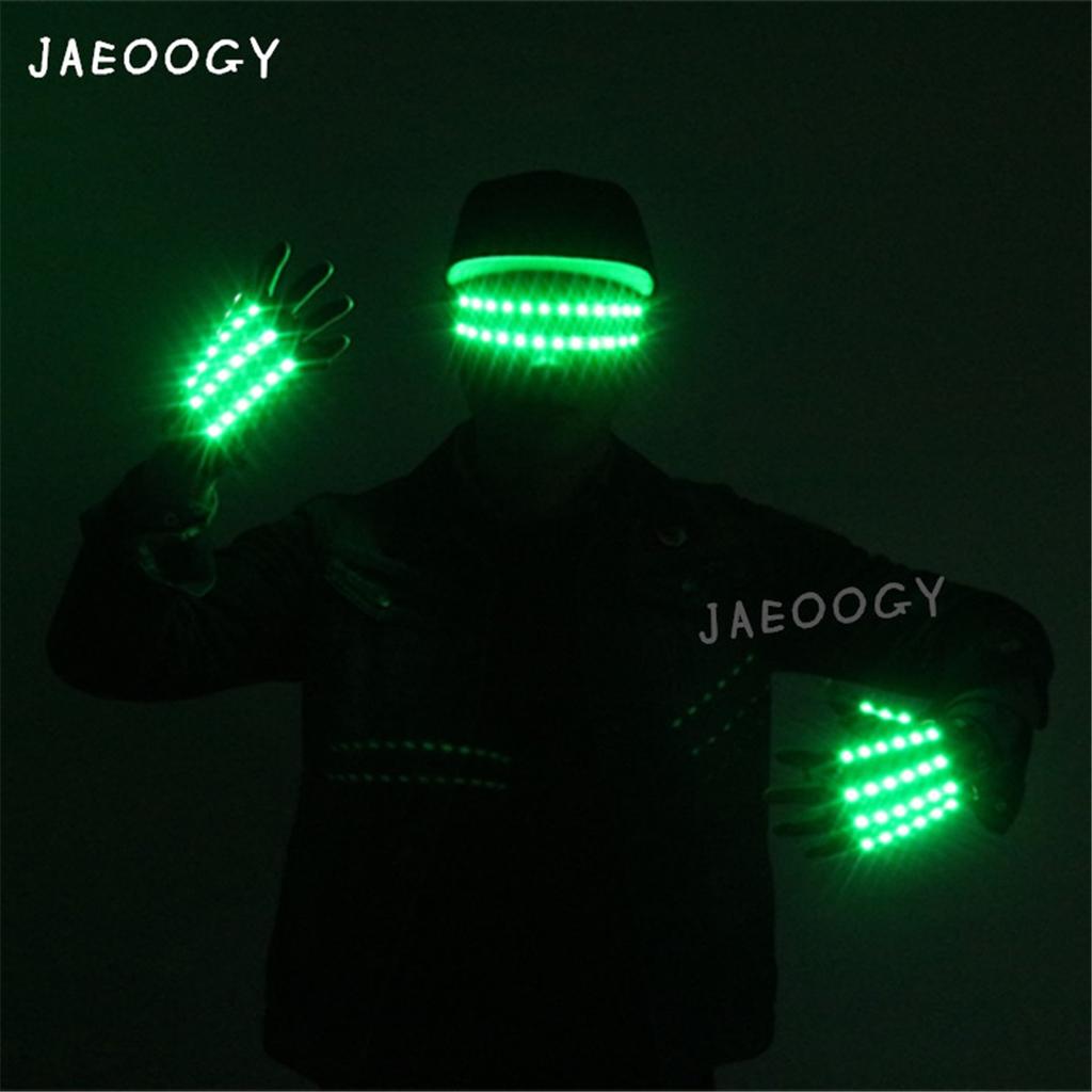 LED Leuchtende Handschuhe mit Fluoreszenz-Show, Kreative Persönlichkeit, Halloween, Weihnachten, Bühne, DJ Sänger, Auftritt, Persönlichkeit