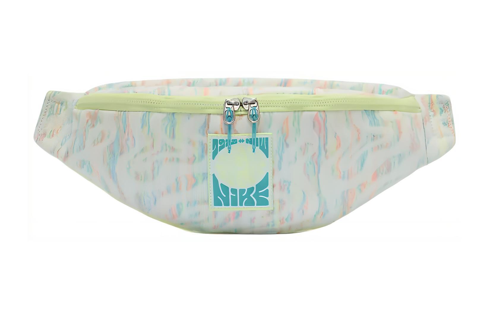 Nike Women's White/Light/Yellow Heritage Fabric Shoulder Bag, Crossbody Bag, Fanny Pack Regular Unisex & & Cactus Green Fn4248-100