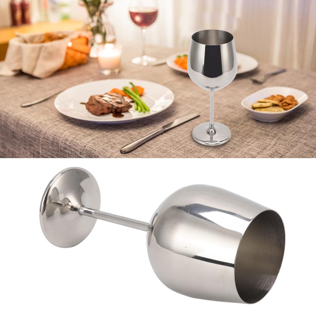 Metal Wine Goblet Stainless Steel Elegant High Hardness Widely Used Metal Wine Glass for Party Wedding Banquet