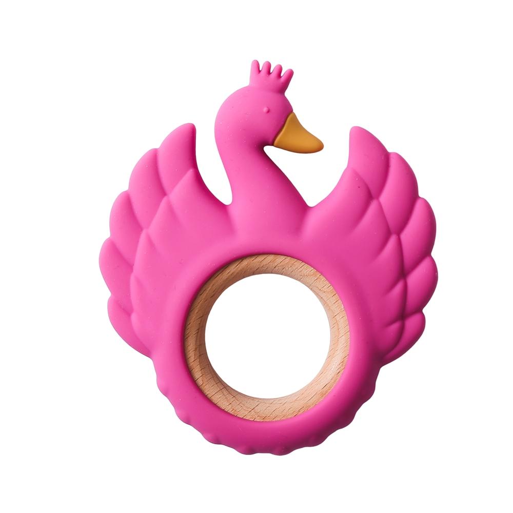 New Style 1Pc Silicone Teether Food Grade Baby 0-12 Toys Swan Teething Rings Sensory Toys For Toddlers Silicone Montessori Toys
