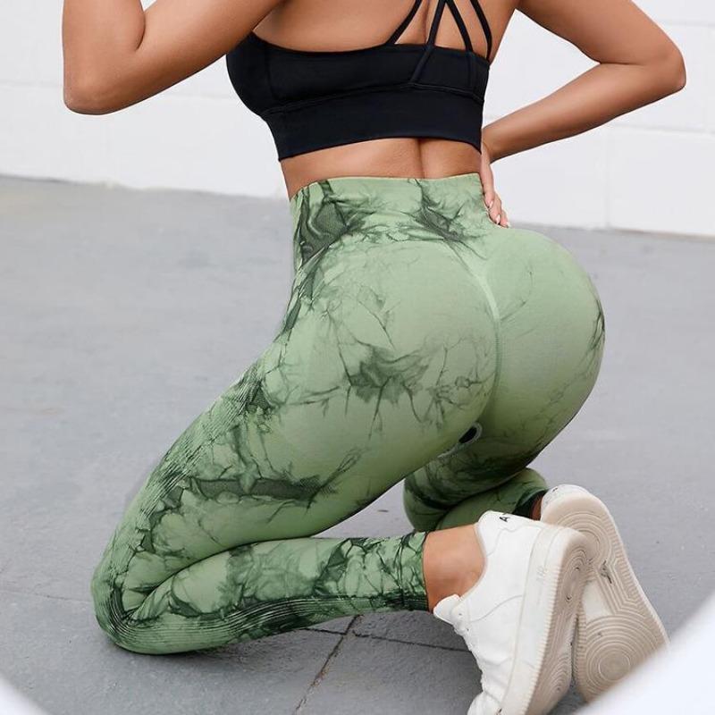 Seamless Tie Dye Sports Tight Fitness Yoga Leggings Pants Women Slim Fit High Waist Legging Trousers Women Fashion Push Up Running Yoga Legging 25600