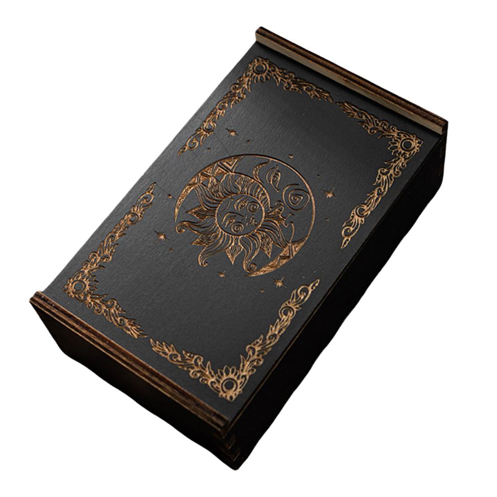 Wood Rectangle Organizers Box Playings Card Storage Case Money Coin Carry Box Candy Key Case Business Tarots Storage Can