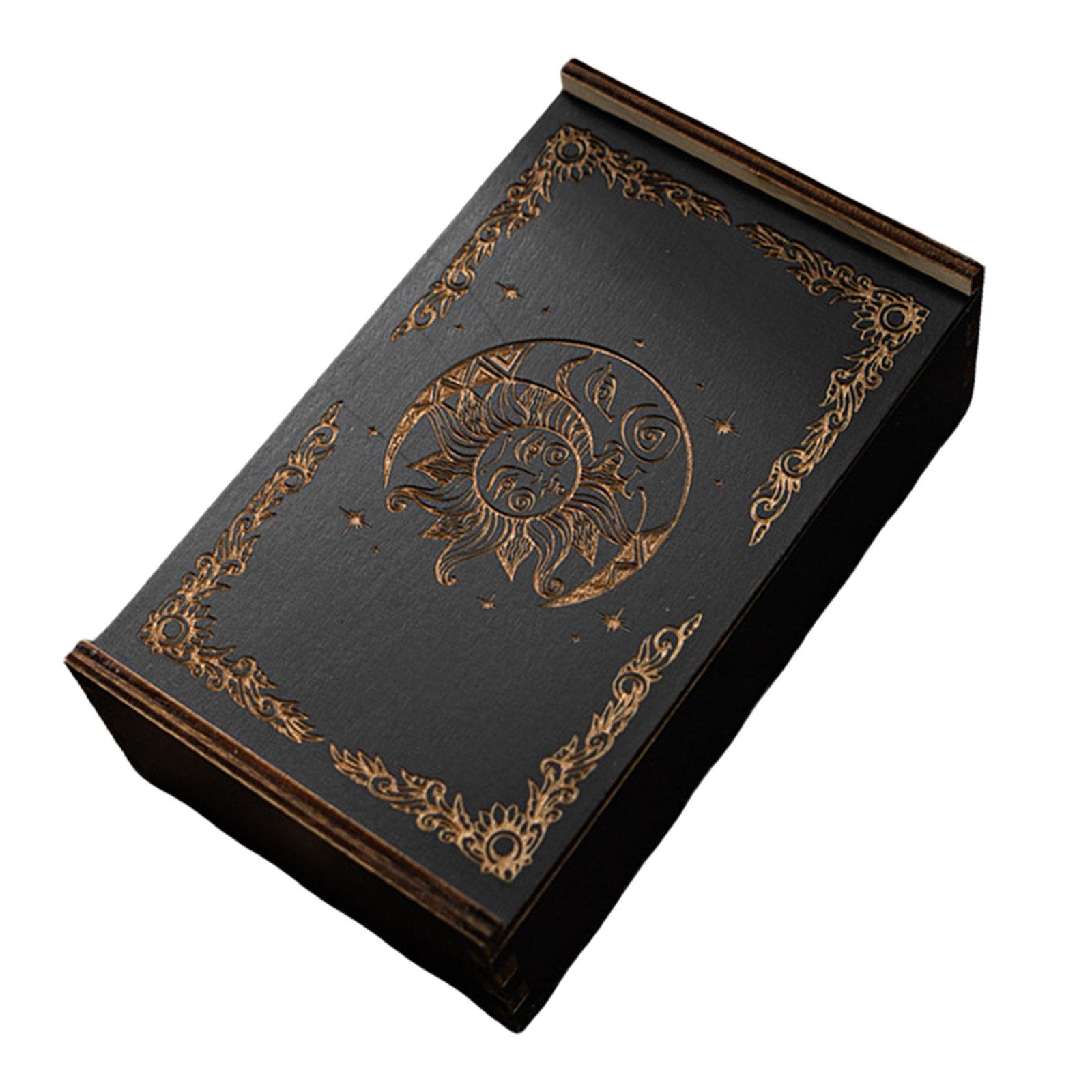 Деревянный прямоугольный органайзер коробка для хранения игральных карт футляр для денег монет футляр для ключей конфет бизнес-коробка для хранения карт Таро B 1160₽