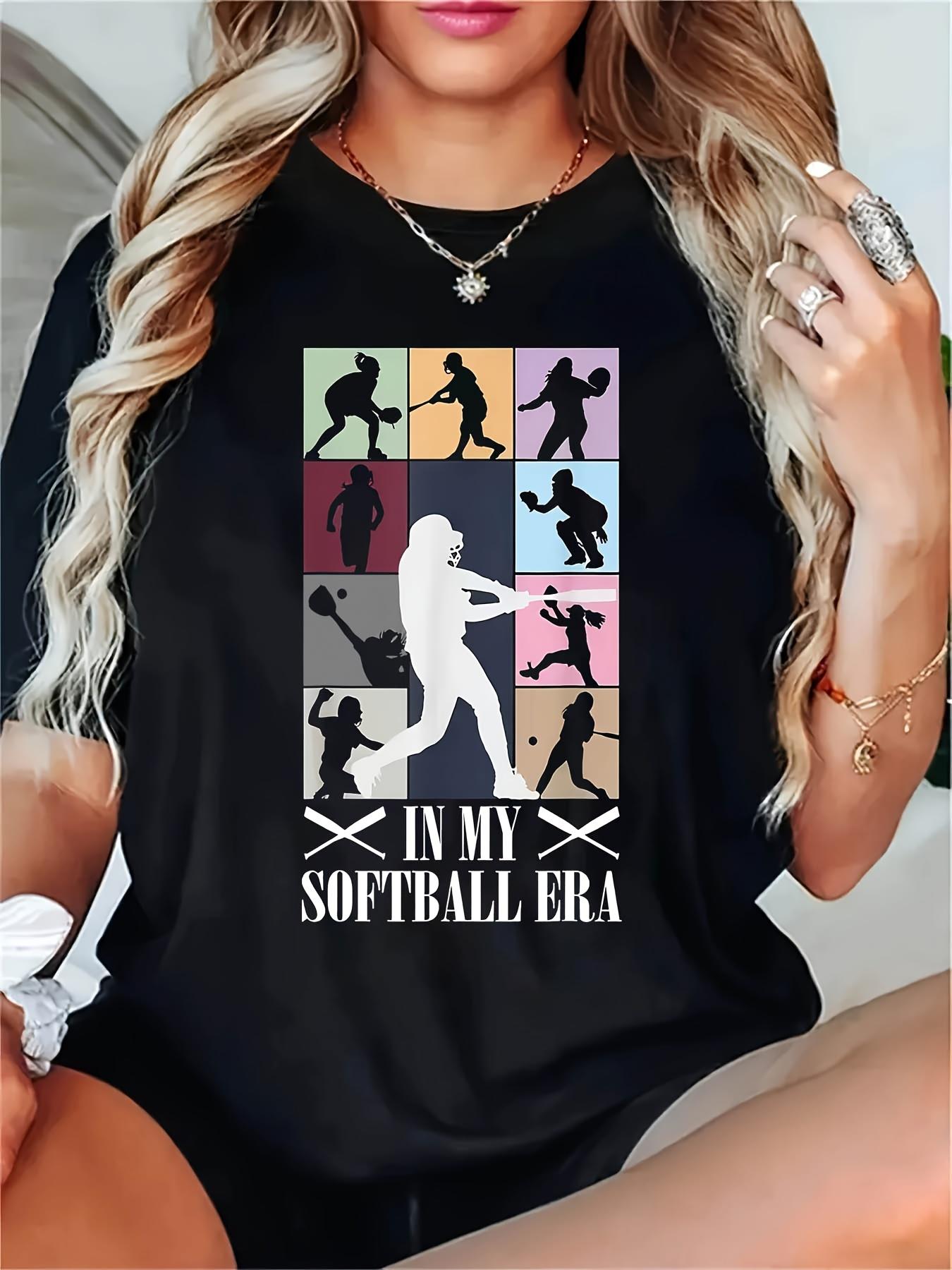 Softball Player Silhouette In My Softball Era T-shirt XXXXL