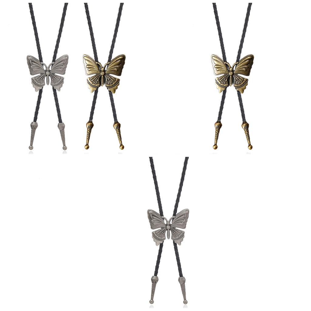1pc/2pcs Butterfly Buckle Bolo Tie for Men Women Bridegroom Wedding Necklace Western Cowboy Necktie Bolo Tie for Shirt