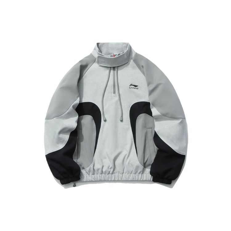 

Li Ning Sports Fashion Series Color Block Half Zip Pullover Sweatshirt Men Sweatshirt Gray AWDR209-1 S