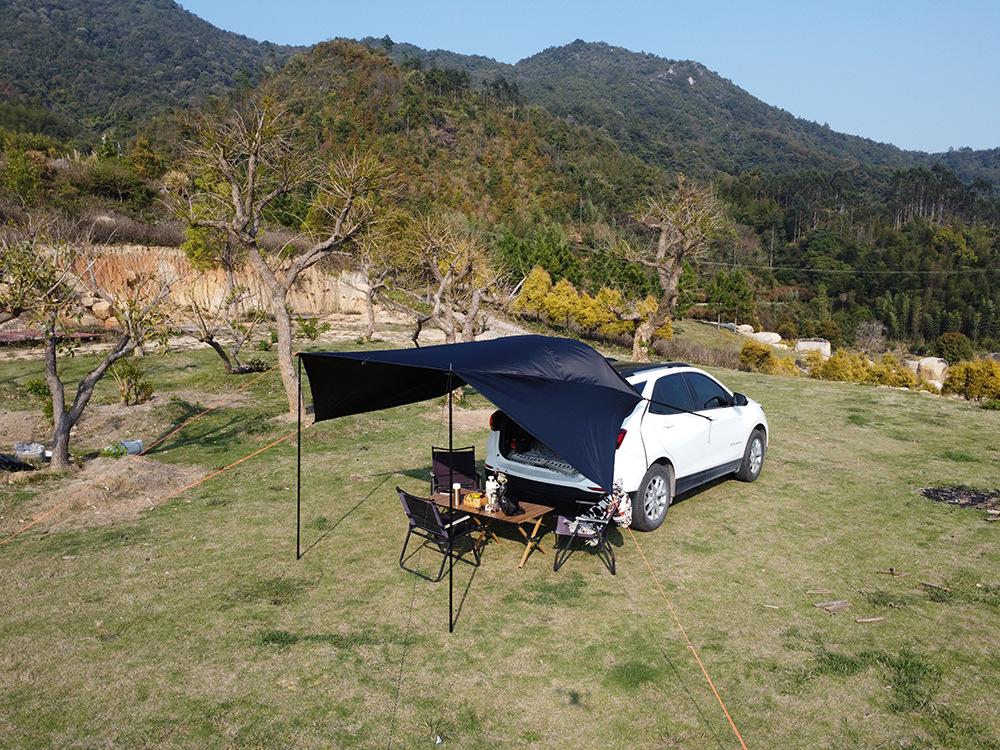 Universal Outdoor Car Awning for Camping and Touring - Black Vinyl
