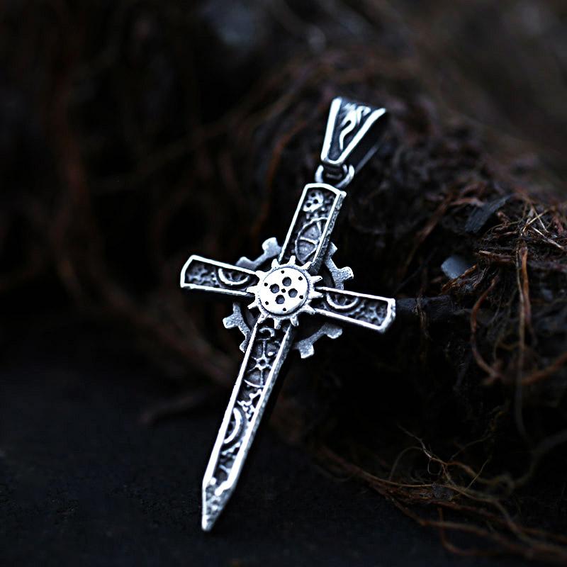 BEIER 2023 New Arrival Skull Cross Necklace Punk Men's Pendant Hip Hop Biker Stainless Steel Steampunk  Jewelry Wholesale