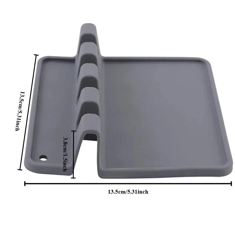 Silikon Oppvasktørkestativ Kjøkkenredskapsholder Hvileholdere Gaffel Spatel Multifunksjonell Hylle Organizer Sklisikker Oppbevaringsmatte