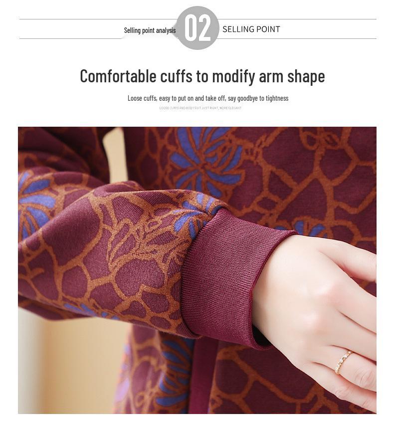 Fleece-Lined Knit Cardigan Jacket for Plus-Size Elderly Women for Autumn and Winter
