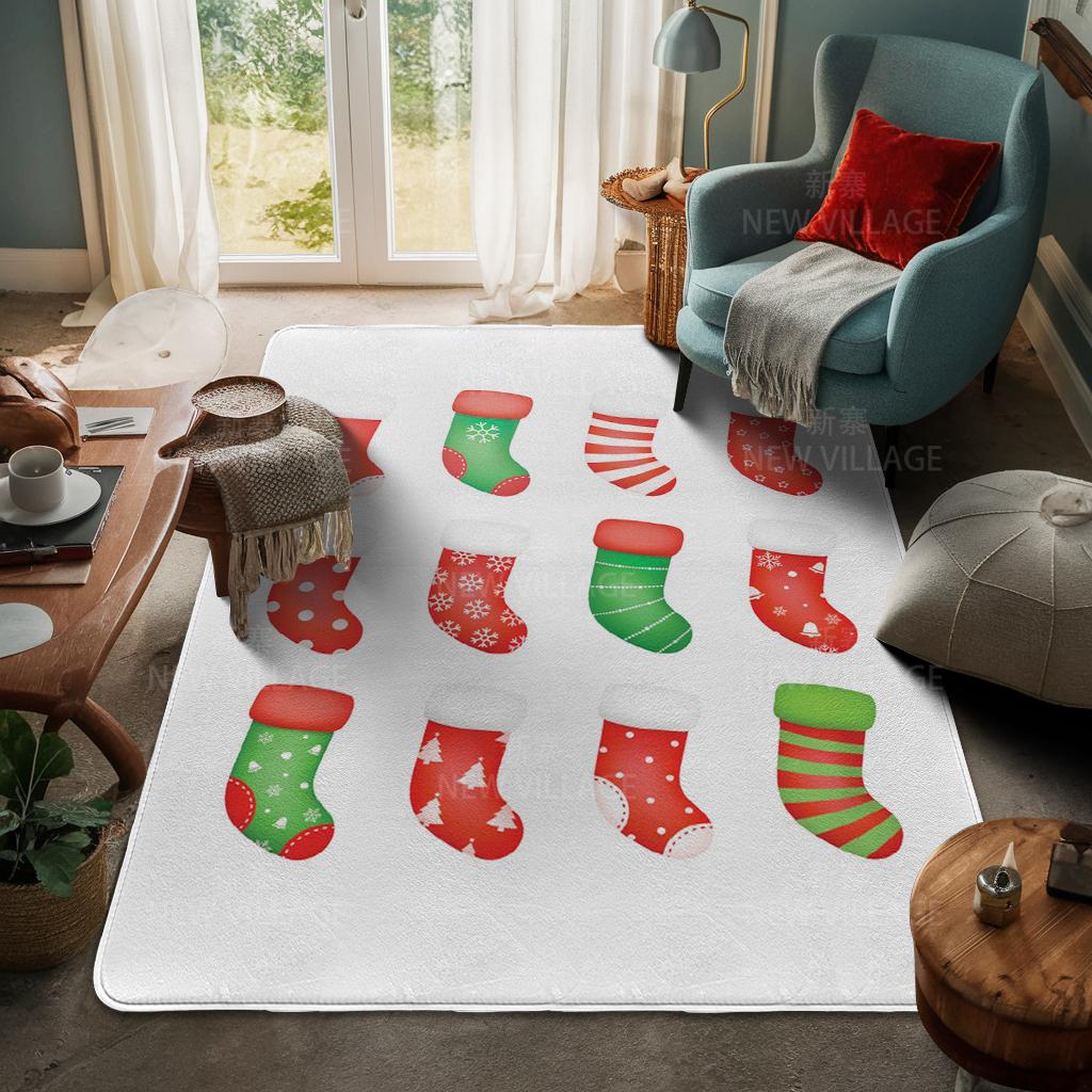 House Entrance Carpet Home Door Mat Living Room Bath Foot Bathroom Non-slip Water Absorption Rugs Bath Merry Christmas Winter