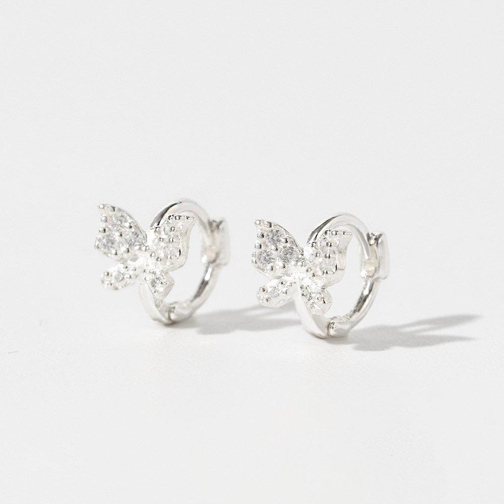 925 Silver Vanessa One-Touch Ring Earrings W