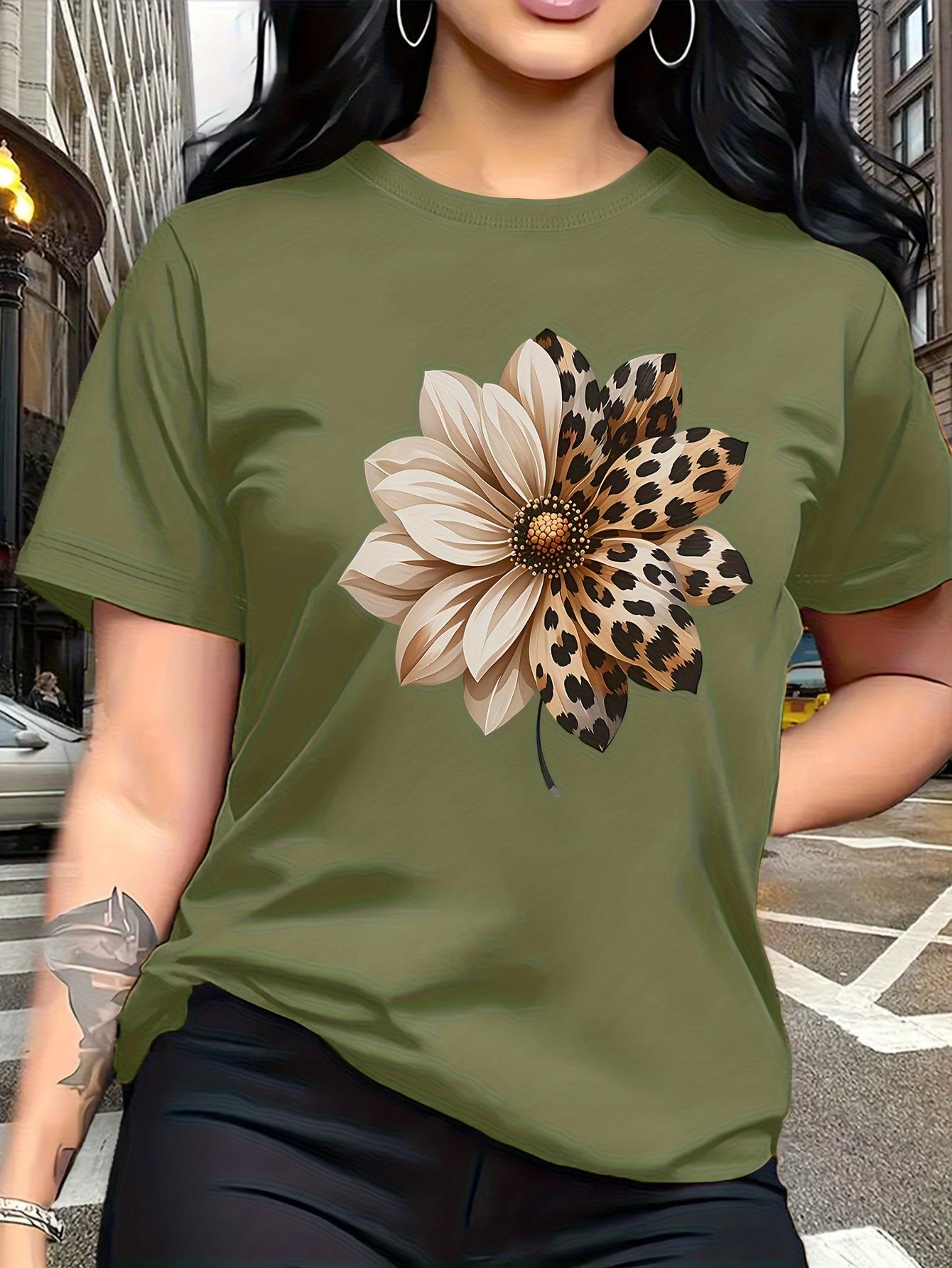 

Graphic printing is trendy and fashionable, simple round neck casual and versatile short-sleeved women s T-shirt 5XL